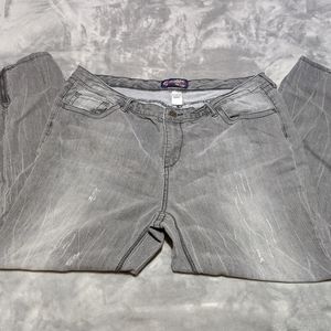 Grey straight leg jeans